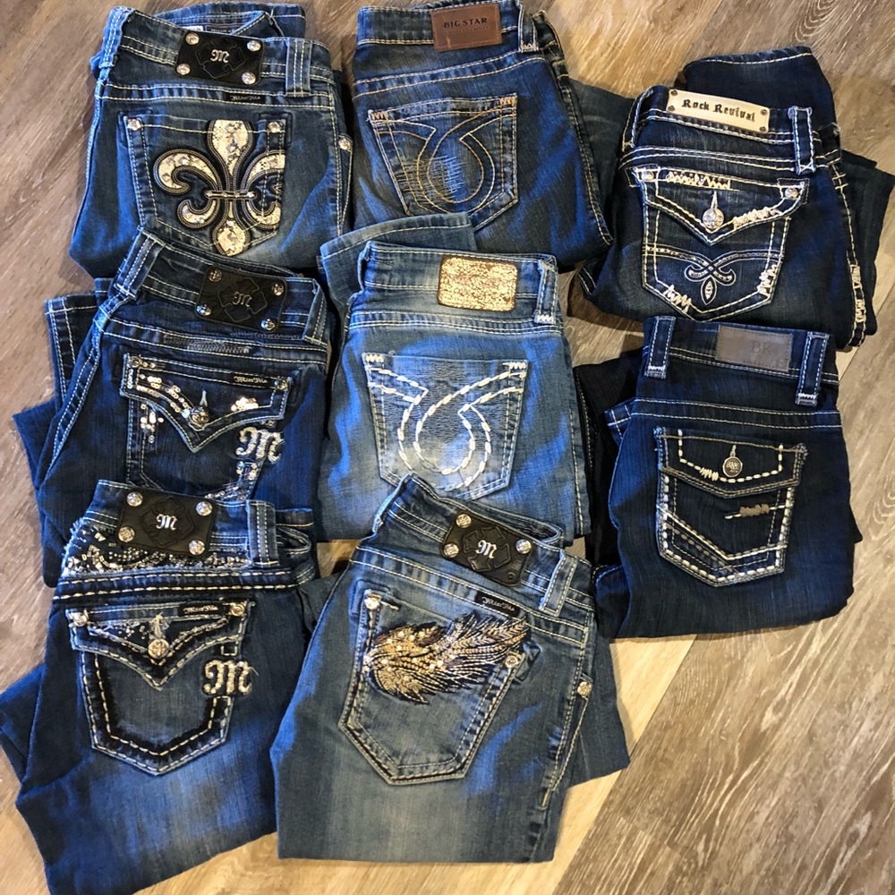 Miss me, rock revival, BKE, and big star jeans